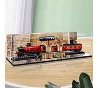 Acrylic Collectibles Display Box, Compatible with Lego 76405 Express train Display Box, Block Model Transparent Dustproof Storage Box (Display Box Only) (Back spray)