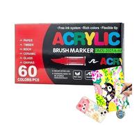 Acrylic Colouring Pens, Waterproof Markers with Soft Tip, Brush with Soft Flow, Non-Toxic Creative Set, Brush, Marker, for Painting, for Parents, Grandparents, Special Easter Gifts, Travel