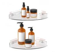 Acrylic Corner Shelves Clear Scratch-Resistant No-Drill Bathroom Organizer Maximize Space 8.5 Inch Set Of 2 Modern Floating Design Holds Up To 20 Lbs For Kitchen Office Living Room