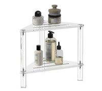 Acrylic Corner Shower Stool, Non-Slip Bathing Chair, Heavy-Duty Shower Caddy with Storage Shelf, Stable Bathroom Seating Easy Access, Perfect for Bathroom or Living Room