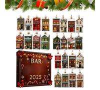 Acrylic Countdown Calendar - 24 Day Ornament Set, Festive 2D Decoration Box | Ideal for Door Shelf, Desk, Entryway, Car, Office, Living Room, Bedroom, Closet Decoration