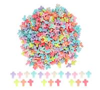 Acrylic Cross Beads, 500PCS Chunky Candy Color Cross Spacer Loose Beads Bracelets Making for DIY Jewelry Making