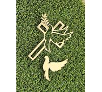 Acrylic Cross with Dove Baptism Cake Toppers+Acrylic Dove Baptism,Christening Cake Toppers,Cross Cake Decoration for Birthday Baby Shower,Crossing Cupcake Toppers!!! (Gold Mirror Acryl)