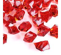 Acrylic Crushed Ice Rocks, Babenest 150 PCS Fake Crystals Plastic Ice Cubes Diamonds Gems for Vase Fillers, Home Decoration, Table Scatter, Event, Wedding, Arts & Crafts (Red)