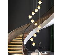 Acrylic Crystal Ball Chandelier, Modern Minimalist Pendant Light for High Ceilings, Creative Hollow Design for Living Room, Staircase, Hotel, Duplex