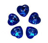 Acrylic Crystal Effect Heart Shape Buttons 20mm Pack of 5 (Blue)