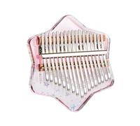 Acrylic Crystal Kalimba Thumb Piano with Sheet Music Tune Hammer, Metal Piano Keys Finger Piano for Party Performances, Family Gatherings(17 keys,Light Pink B)