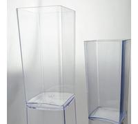 Acrylic Cube Vases - 10cm, 15cm, and 18cm - Vases for Flowers, Candles, and Succulents - Modern and Stylish. (2 Vases, 14.5cm x 30cm Cube)