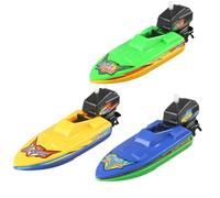 Acrylic Cubes Random Color 1PC Wind Up Boat Bathtub Toy Set Funny Windup Speed Boat Bathtub Toy Ski Clockwork Water Motorboat Tub For Kids Motorboat Speed Beads for Toddlers (A, One Size)
