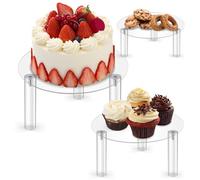 Acrylic Cupcake Stand, 3 Tier Round Cake Holder Clear Dessert Table Display Set Pizza Rack Buffet Risers, Food Display Risers for Party, Wedding, Birthday, Baby Shower, Ball