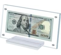 Acrylic Currency Display Frame 18.7cmx9.1cm Dollar Bill Frame Currency Frame Self Standing Dollar Bill Holder Thickened Bills Display Case for Currency Picture Money Tickets