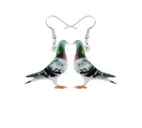 Acrylic Cute Floral Dove Earrings Dangle Bird Gifts for Women,Fun Anime Pigeon Earring Spring Jewelry Accessories Holiday Gift for Animal Lovers