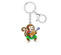 Acrylic Cute Monkey Keychain Hawaii Beach Gifts for Women Teens, Fun Tropical Animals Keychains Summer Accessories Bag Purse