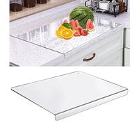 Acrylic Cutting Board, 5 mm Chopping Board With Stop Edge, 60 cm x 45 cm, Clear for Kitchen Counter, Non-Slip Transparent With Lip