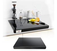 Acrylic Cutting Board, Chopping Board Glass Kitchen Board Transparent, Kitchen Cutting Board Desktop Cutter with Stop Edge, Slip-Resistant (Black, 40X30cm)