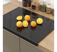 Acrylic Cutting Board with Counter Lip,17.72"x13.78"Chopping Board, Black Cutting Board for KitchenCountertop,Non-Slip,Acrylic Cutting Mats, Kitchen Gadgets for Home, Apartment, Restaurant Use