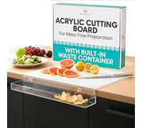 Acrylic Cutting Board with Counter Lip, 17x13 Inch Large Clear Cutting Board for Countertop, Non-Slip Acrylic Board, Kitchen Prep, Counter Protector, Kitchen Essentials & Gadgets