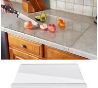 Acrylic Cutting Board with Counter Lip,Clear Chopping Board with Lip, Non-Slip Easy to Clean,Perfect for Kitchen Meat Fruits Vegetables Cheese Worktop Protector(40 x 30cm)