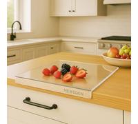 Acrylic Cutting Board with Counter Lip, Clear Cutting Boards for Countertop Protector, Non-Slip Cutting Board for Kitchen Counter, Aesthetic Kitchen Decor Gadgets House Warming Gifts(16.1"x12.5")