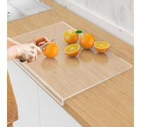 Acrylic Cutting Board with Counter Lip, Sizes Include (16"x12"), (18"x14"), (18"x16"), (24"x18"), Clear Cutting Board for Kitchen Countertop,Non-Slip,60% Thicker, Perfect for Essentials Kitchen Decor