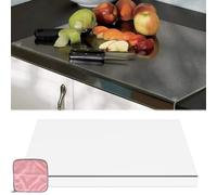 Acrylic Cutting Board with Lip Clear Chopping Board for Kitchen Counter Non Slip Transparent Counter Edge Chopping Board Worktop Protector Board for Cutting Fruit Meat Vegetables Cheese(45X32cm)