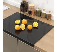 Acrylic Cutting Board with Lip Edge, Non-Slip Fruit Cutting Board, Counter Edge Chopping Board, Reusable Multipurpose Desk Pad, countertop Protector, Black Chopping Board (45x35cm)