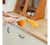 Acrylic Cutting Board with Waste Container and Counter Lip,17x13 Inch Large Clear Cutting Board for Kitchen Countertop,60% Thicker,Non-Slip - Ideal for Cutting Vegetables, Fruits, Meat, and Bread