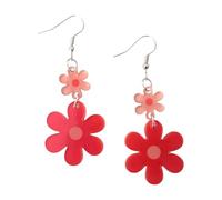 Acrylic Daisy Flower Dangle Earrings for Women, 2D Flat Colorful Summer Jewelry, Lightweight Cute White Orange Purple Earrings for Daily Casual Wear, Party Accessories, Sweet Birthday Gift for Her