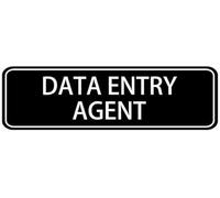 Acrylic Data Entry Agent Sign, for Offices, Easy-Mount Door_Wall Decal with Symbols, 3x9 inch.