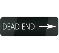 Acrylic Dead End Sign - Small Rectangular for Home Driveways, Office Building Corridors & Industrial Facilities, Black, 3x9 Inch.