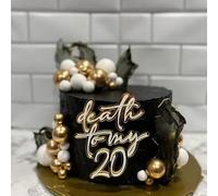 Acrylic Death to my 20 Cake Topper,RIP 20s Cake Decorations,Funeral Birthday Party Decor for 30th Birthday Party Decorations