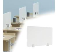 Acrylic Desk Divider - 60CM High Free-Standing Partition Wall White PVC Office Screen Visual Distraction Barrier for Workspaces 1PC (W 35CM)
