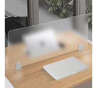 Acrylic Desk Divider Panel, Frosted Privacy Screen for Office, Portable Desktop Partition Barrier with Sturdy Base, Tool-Free Setup for Workspace Organization and Visual Separation, 39.4 x 11.8 Inches