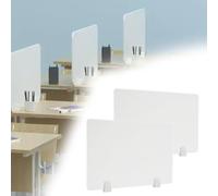 Acrylic Desk Freestanding White PVC Partit Wall for De Visual Distract Ber Office Divider (2PCS L H 110CM x 55CM)