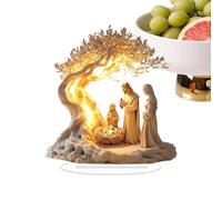 Acrylic Desk Sign Decor | 2D Artistic Tabletop - Birth Of Jesus Acrylic Desk Decors, Modern Flexible Decor Accent for Bedroom Bedside Study Room Bookshelf Dorm Housewarming New Year Party