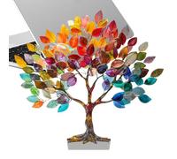 Acrylic Desk Tree - Wear-Resistant Gemstones Tree | Elegant Chakraa Crystal Trees | Mini Trees of Life | Chakraa Healing Stone Crystals for Good Luck House Decoration