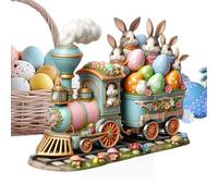 Acrylic Desktop Decoration, Easter Table Decor, Egg Tiered Tray Ornament, Spring Bunny Ornaments, 7.48 x 7.87 Inches, Ideal for Family Gatherings or Festive Meals