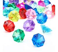 Acrylic Diamond Gems Jewels Pirate Gems Set Multicolored Acrylic Large Gemstreasure Jewels Chest Hunt Party Favors 25 Carat (Color Mixing,30 Pieces)