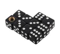 Acrylic Dice Tire Valve Caps 10pcs Black for Car and Bicycle Stems | Acrylic Finish, Dust Covers Help Prevent Debris Entry, Sl ecorative Design for Vehicle Owners and Enthusiasts