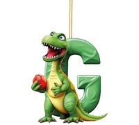 Acrylic Dino Figures Hanging Ornaments - 26 Letter Dinosaur Christmas Tree Decor