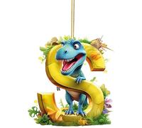 Acrylic Dino Figures Hanging Ornaments - 26 Letter Dinosaur Christmas Tree Decor