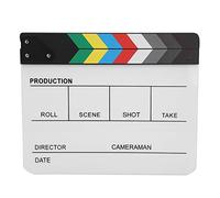 Acrylic Director Scene Clapperboard, Film Cut Prop with Pen, Professional TV Movie Action Board, 3mm Thick Lightweight Durable Acrylic Material, Easy to Write and Clean for Shoot P (Color whiteboard
