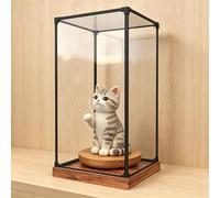 Acrylic Display Box,Clear Acrylic Display Case 50x50x45cm - Tall Plastic Show Box with Metal Frame, Transparent Cube for Collectibles, Models, and Miniatures - Durable Display Stand