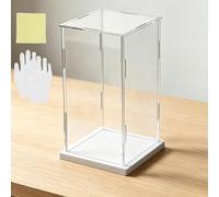 Acrylic Display Box,Clear Acrylic Display Case for Collectibles, Dust-Proof Showcase Cube (50x50x55cm) - Ideal Storage for Figurines, Memorabilia, Toys & Action Figures, White Finish.