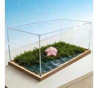 Acrylic Display Box,Clear Acrylic Display Case for Collectibles, Stackable Show Box with Wooden Base, Sizes: 12", 18", 24", 33", Ideal for Countertop Storage (60x55x55cm/24x22x22in)