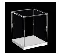 Acrylic Display Box,Clear Acrylic Display Case for Model Toys, Dustproof Storage Organizer Box, Stackable Clear Plastic Container, 4-28 Inch Sizes, White Base, Perfect for Collectibles and