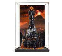 Acrylic Display Box, Clear Display Box Compatible with Lego 10333 Lord of The Rings Kit, Dust Box, Collectible Decoration (Box Only) (Painting on The Back B 3mm)