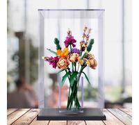 Acrylic Display Box, Compatible with Lego 10280 Flowers Model Kits, Clear Boxes for Displaying Collectibles, Dustproof Display Boxes (Box Only) (Black Base)