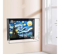 Acrylic Display Box, Compatible with Lego 21333 Starry Night Painting Model, Wall Mounted Display Box, Dust Box (Box Only)