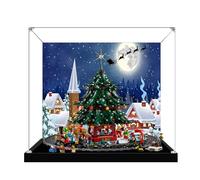 Acrylic Display Box for Lego 10361 Christmas Train+ 41843 Christmas Tree Model, Transparent Dustproof Display Box, Compatible with Lego 10361+41843 Model (Model Not Included) (Background A 3MM)